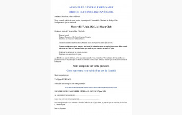 Assemblée Générale 17 Juin 2026