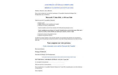 Assemblée Générale 17 Juin 2026